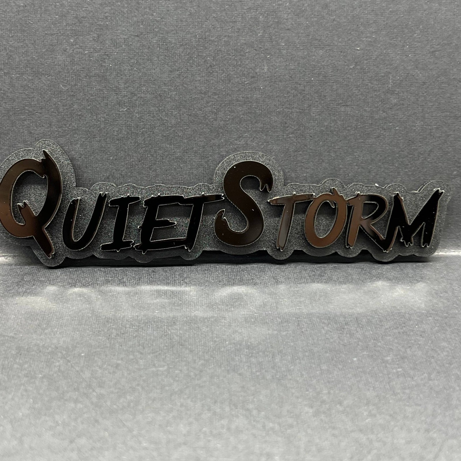 1x Quiet Storm Multicolor 3D Car Badge Easy Install Acrylic Fender & Trunk Decal