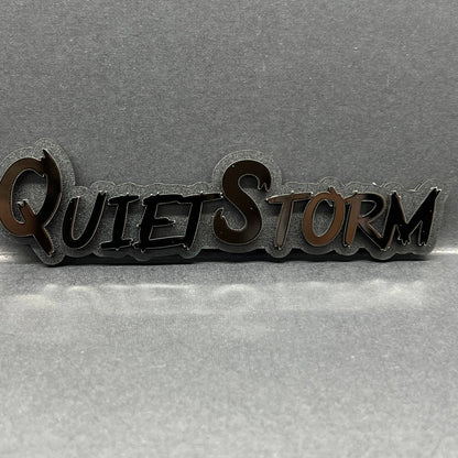 1x Quiet Storm Multicolor 3D Car Badge Easy Install Acrylic Fender & Trunk Decal