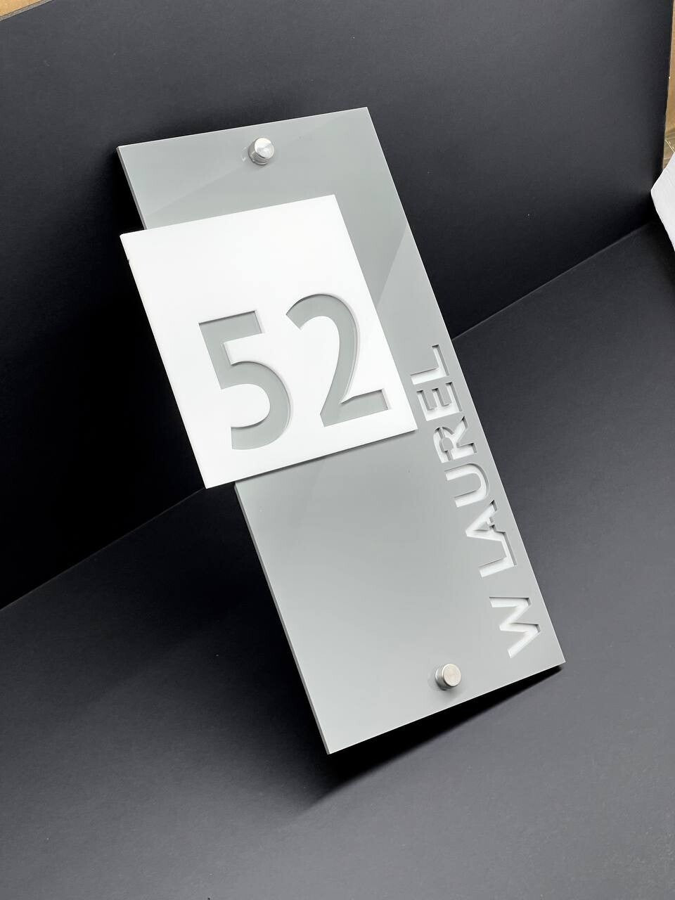 House Number Sign Personalized Modern Outdoor Address Plate Custom Home