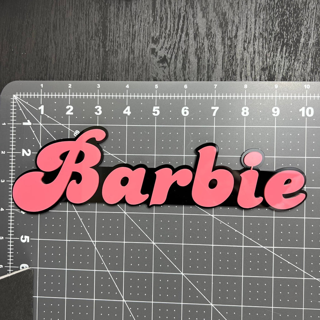 1pc BARBIE Multicolor 3D Acrylic Emblem – Custom Badge for Cars, SUVs & Trucks