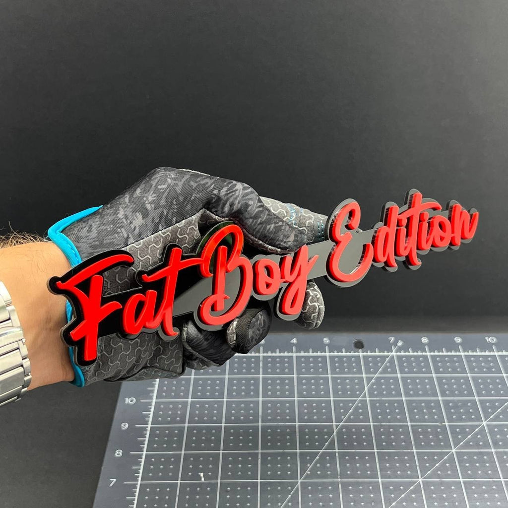 1PC FAT BOY Edition Emblem – 3D Multicolor Acrylic Car Badge Decal