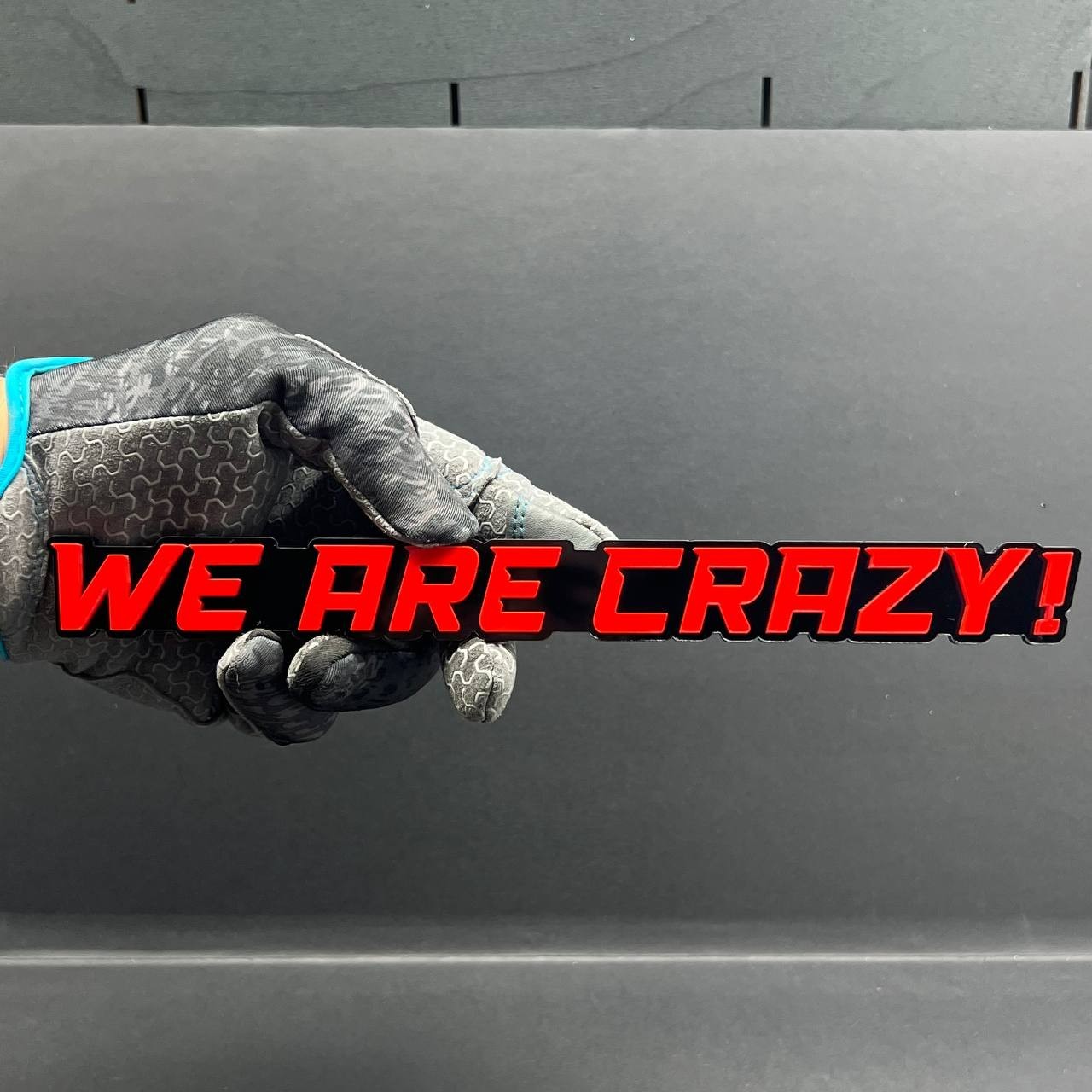1PC WE ARE CRAZY Emblem – 3D Multicolor Acrylic Fender & Tailgate Car Badge