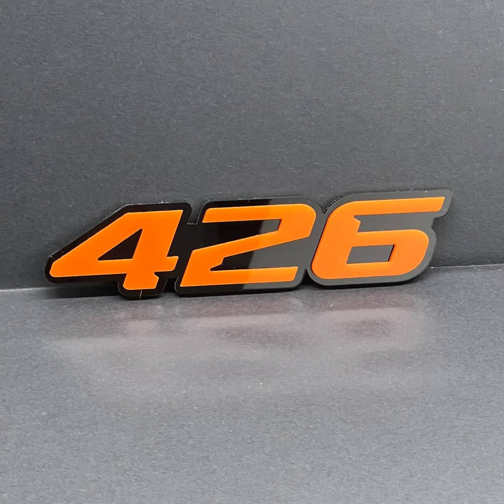 2x Orange Black 426 Hemi Emblems 426 Side Fender Badge 3D for 426 Emblem