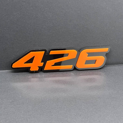 2x Orange Black 426 Hemi Emblems 426 Side Fender Badge 3D for 426 Emblem