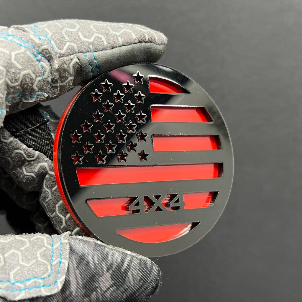 1pc 4x4 Multicolor American Flag Emblem Easy Install 3D Acrylic Car Fender Badge