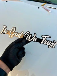 IN GOD WE TRUST Multicolor Badges Emblem Car/Truck, BADGES Emblem (1PC)