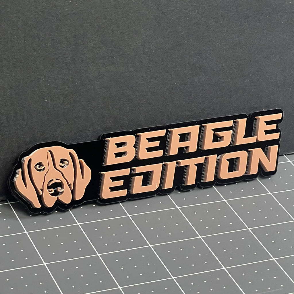 1PC BEAGLE Edition Emblem – Fun 3D Multicolor Acrylic Fender & Trunk Badge