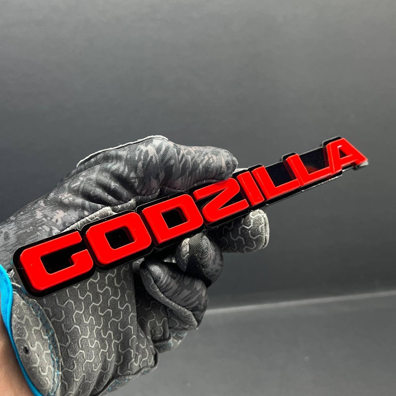 1PC GODZILLA Car Emblem – 3D Acrylic Exterior Badge for Fender, Trunk or Door