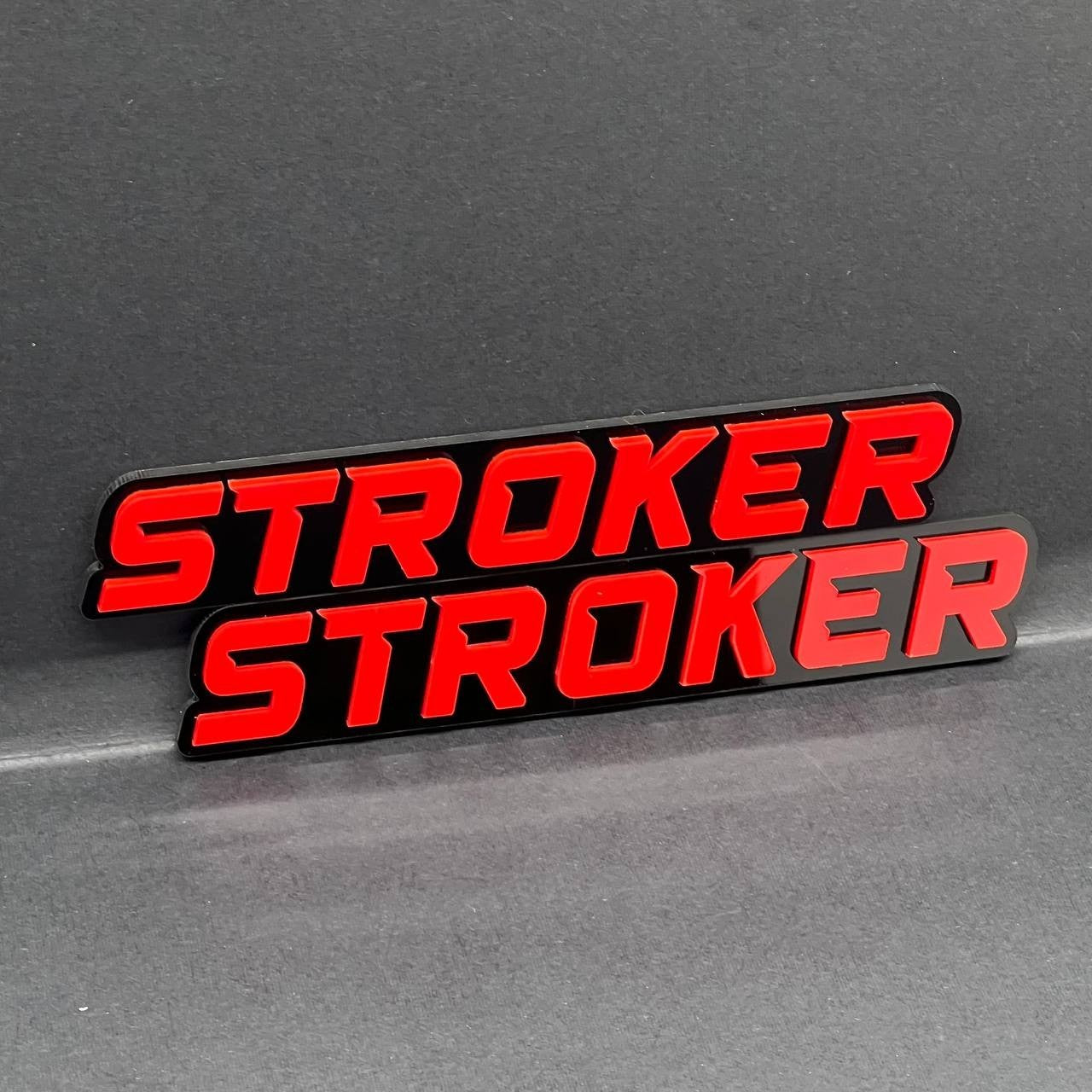 2PCS STROKER Emblems – 3D Acrylic Engine Fender Badges for Car or Truck