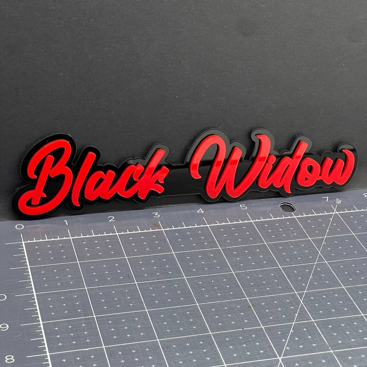 1PC Black Widow Emblem – 3D Multicolor Acrylic Car, SUV, or Truck Badge Decal