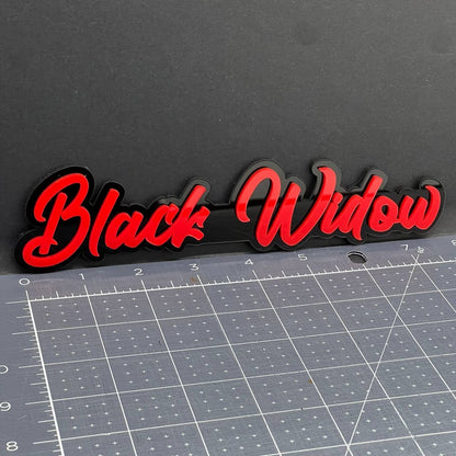 1PC Black Widow Emblem – 3D Multicolor Acrylic Car, SUV, or Truck Badge Decal