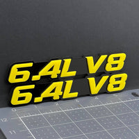 1PC 6.4L V8 Emblem – 3D Acrylic Multicolor Fender or Tailgate Car Badge Decal