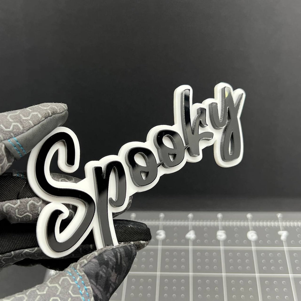1PC Spooky Emblem – 3D Acrylic Tailgate Badge Decal for Car, Truck, SUV