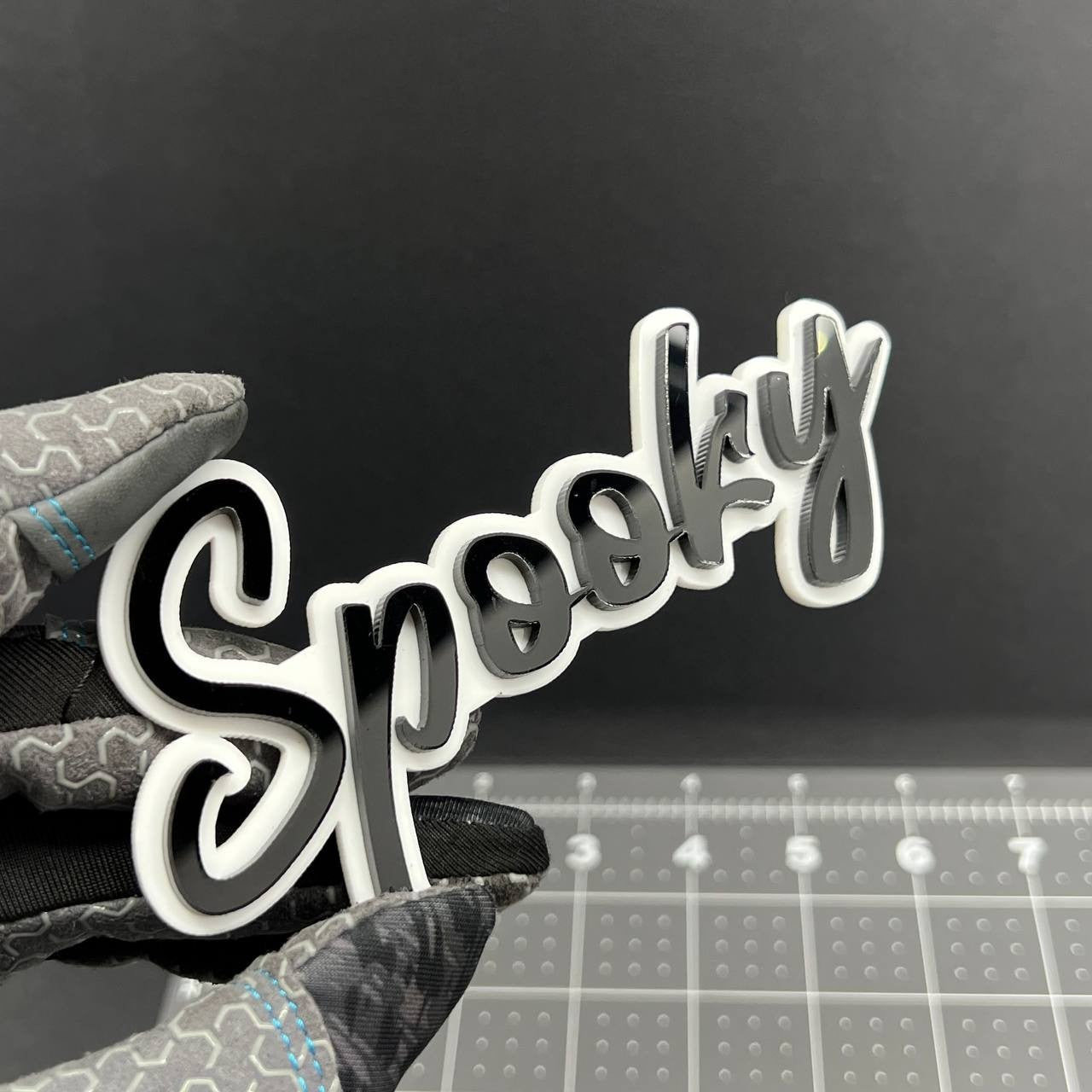 1PC Spooky Emblem – 3D Acrylic Tailgate Badge Decal for Car, Truck, SUV