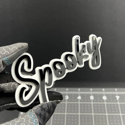 1PC Spooky Emblem – 3D Acrylic Tailgate Badge Decal for Car, Truck, SUV