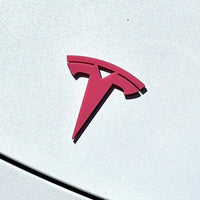 2PCS Tesla 3D Emblems – Multicolor Acrylic Badges for Car & SUV