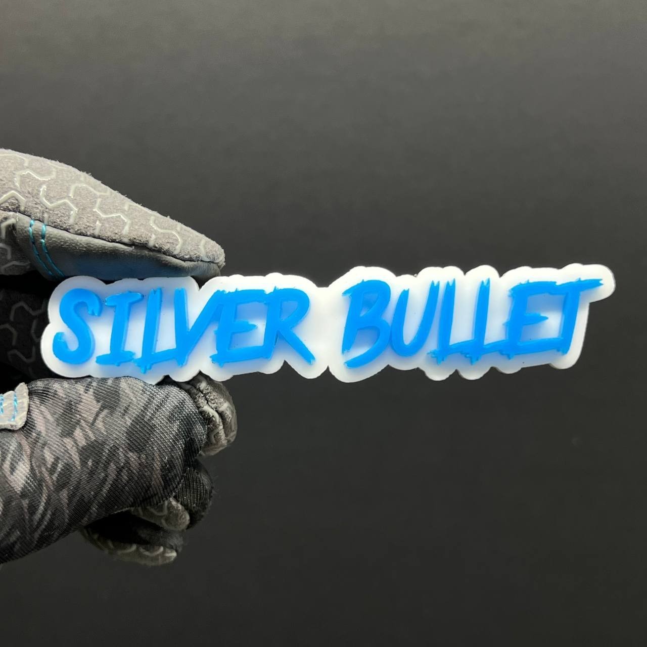 1PC Silver Bullet Emblem – 3D Multicolor Acrylic Car Fender Tailgate Badge