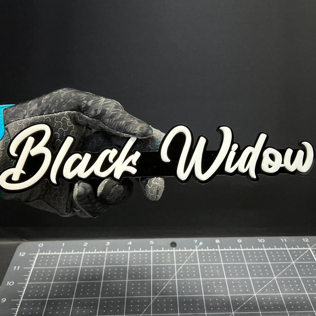 1pc Black Widow 3D Emblem Badge – Multicolor Acrylic Car Fender & Trunk Decal