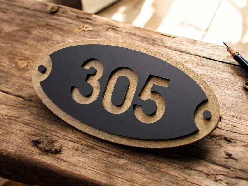 Door Sign House Numbers Laser Cut Custom House Numbers Address Plaques 3d