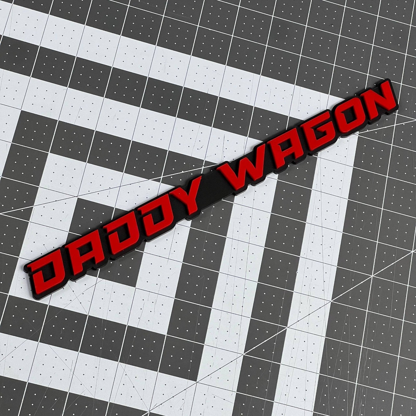 1PC DADDY WAGON Emblem – Durable 3D Multicolor Acrylic Truck & SUV Badge