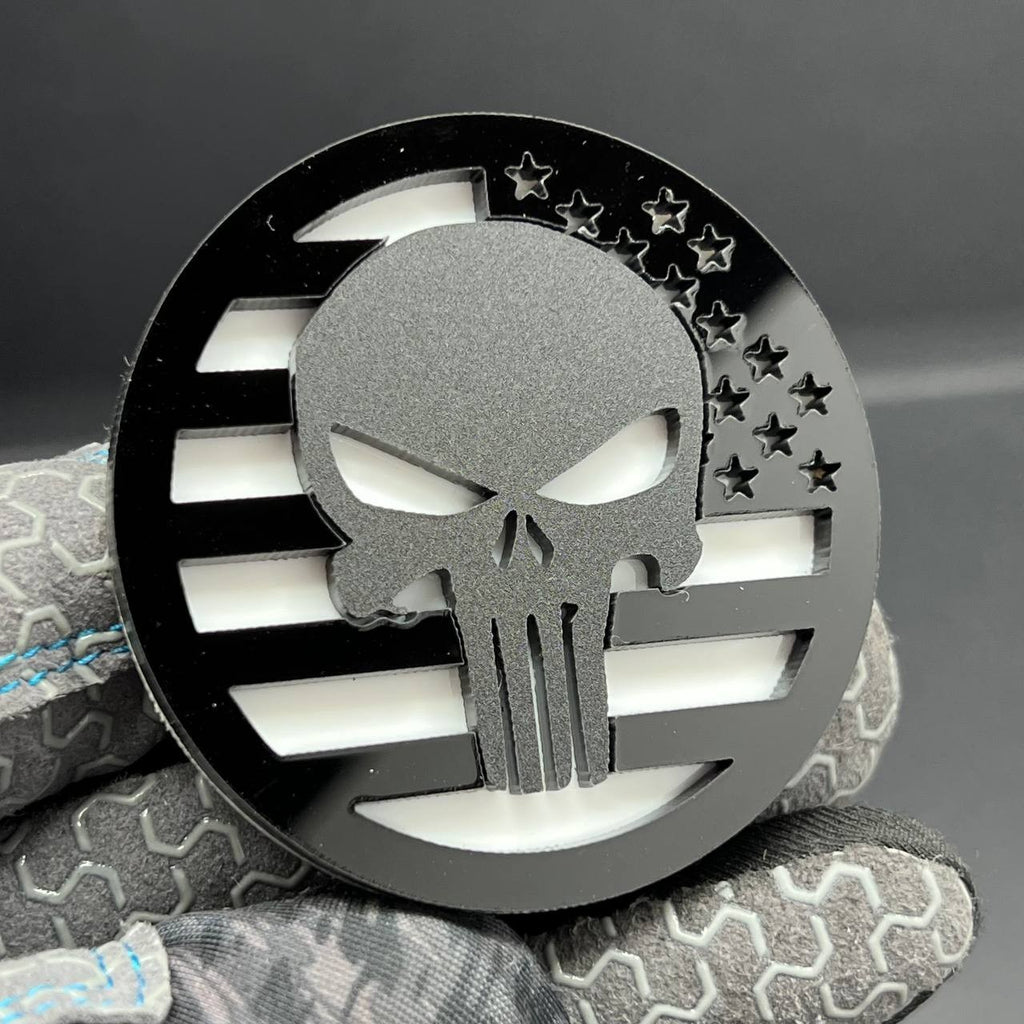 2PCS Black Punisher Fender Emblems – Jeep Wrangler Gladiator
