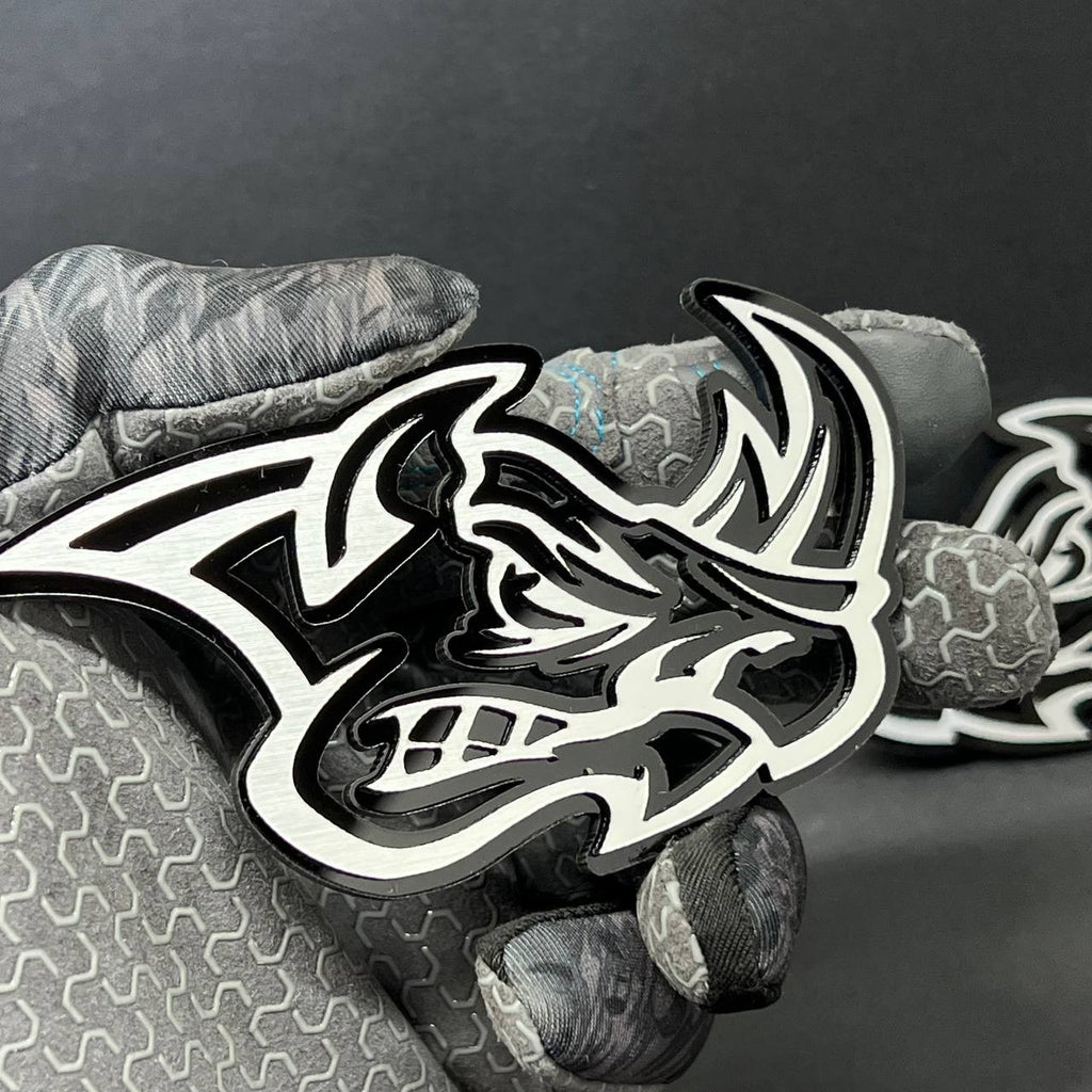 Rhino Badges – 2PCS Angry 3D Emblems for Car Truck Fender Decal
