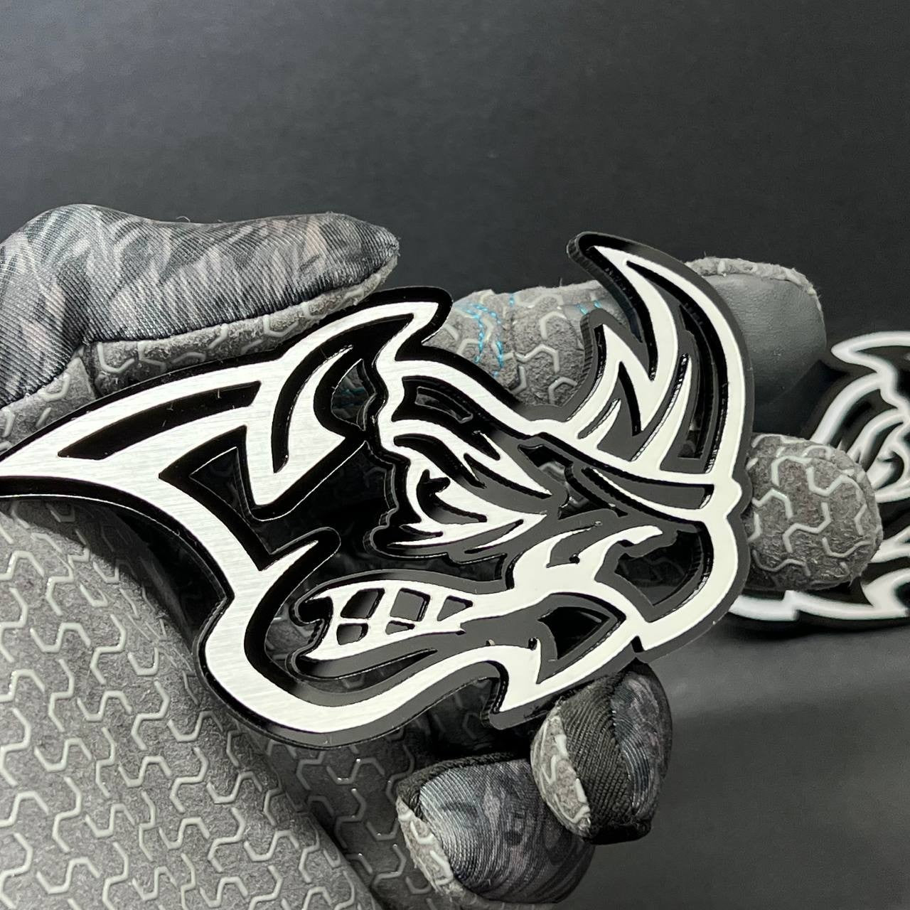 Rhino Badges – 2PCS Angry 3D Emblems for Car Truck Fender Decal