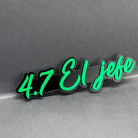 1PC 4.7 El Jefe Emblem – Custom 3D Multicolor Acrylic Car Fender Tailgate Badge