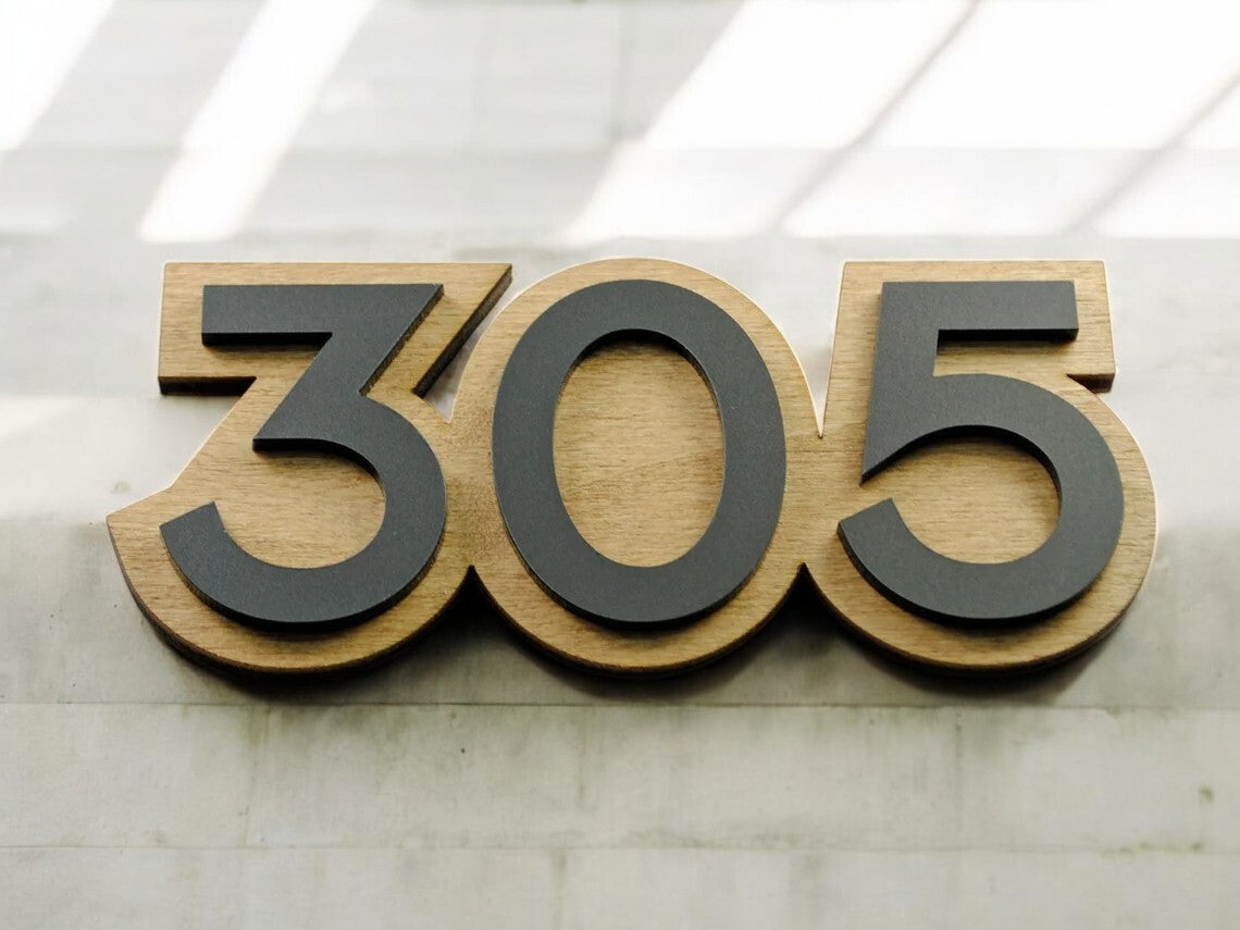 Door Sign Numbers Laser Cut Custom House Numbers Address Plaques 3d