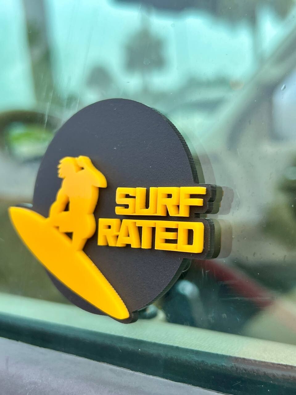 2PCS 18-24 WRANGLER JL GLADIATOR SURF RATED ORANGE FENDER EMBLEM BADGE
