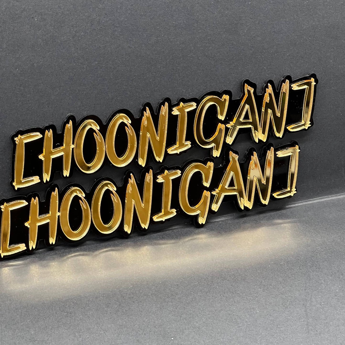 2PCS HOONIGAN Multicolor 3D Emblems – Drift Car Fender Badges for JDM Vehicles