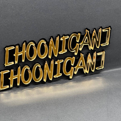 2PCS HOONIGAN Multicolor 3D Emblems – Drift Car Fender Badges for JDM Vehicles