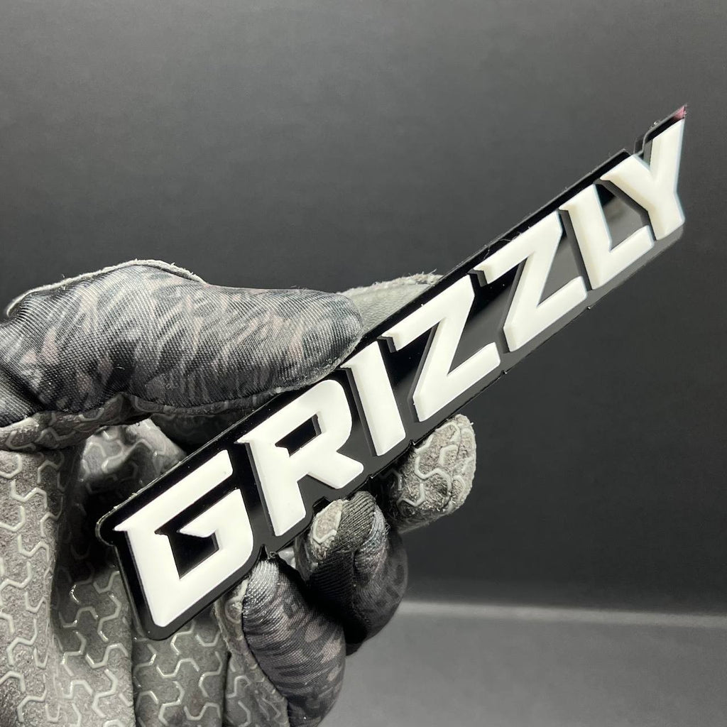 1PCS GRIZZLY Emblem – Custom 3D Multicolor Acrylic Car, Truck & SUV Badge