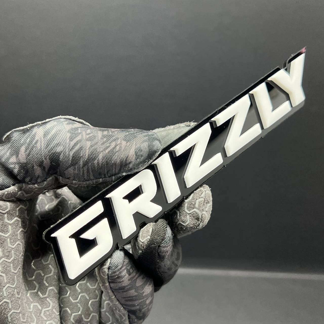 1PCS GRIZZLY Emblem – Custom 3D Multicolor Acrylic Car, Truck & SUV Badge