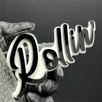 1pcs Rollin 3D Emblem – Multicolor Acrylic Car Badge for Fender & Trunk