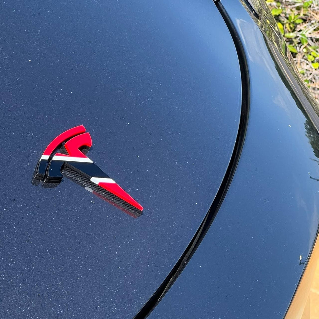 Tesla Multicolor 3D Emblems – Custom Badges (Set of 2)