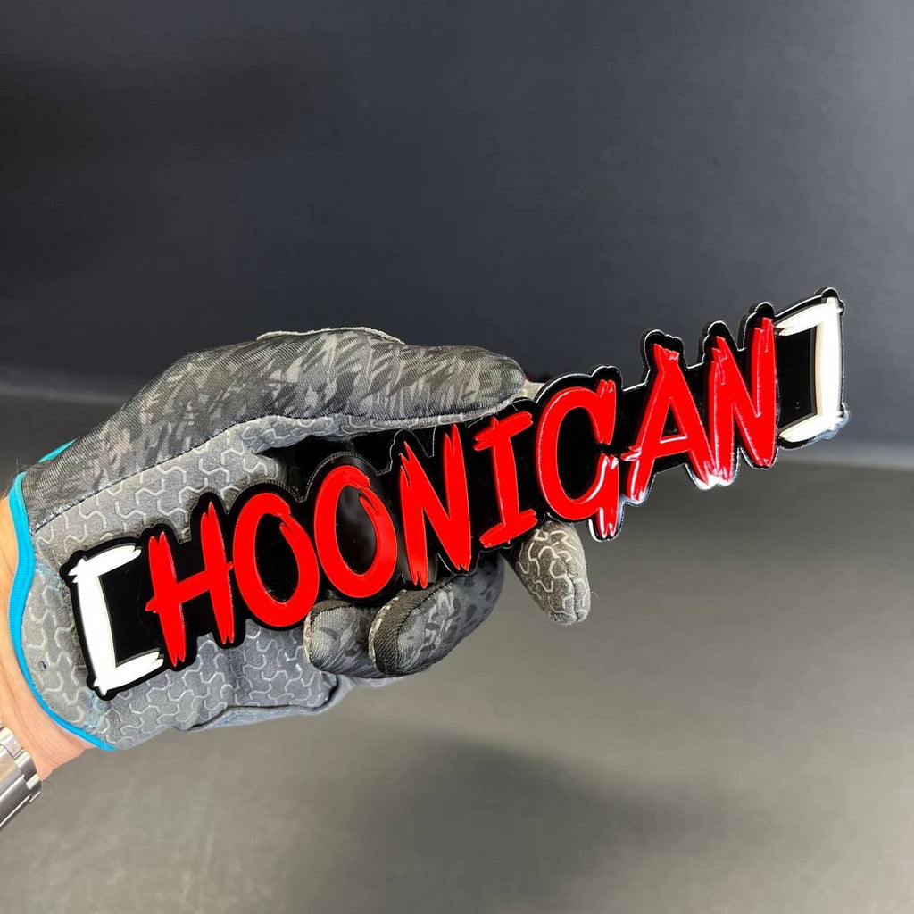 2PCS HOONIGAN 3D Emblem Badges – JDM Drift Style Acrylic Stickers Multicolor