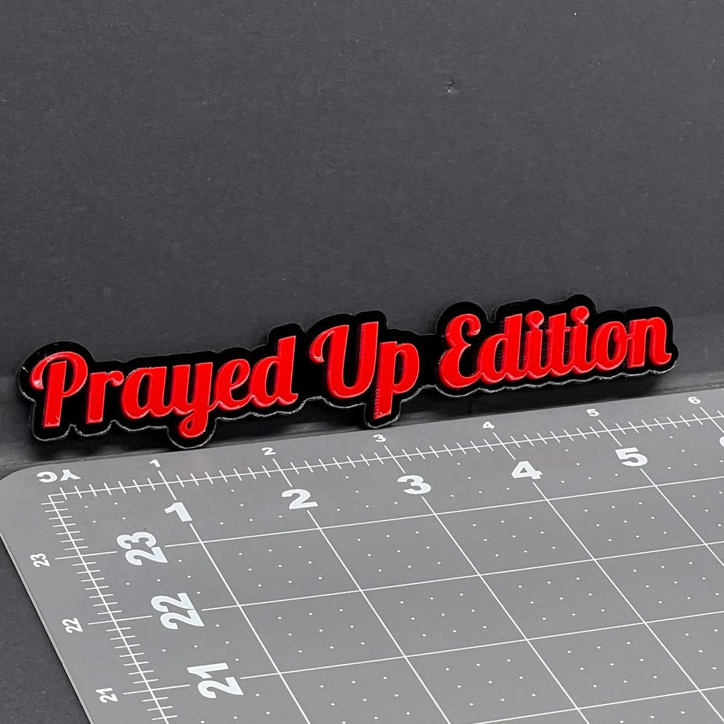 1x Prayed Up Edition Emblem 3D Multicolor Acrylic Car Badge Fender & Trunk Decal