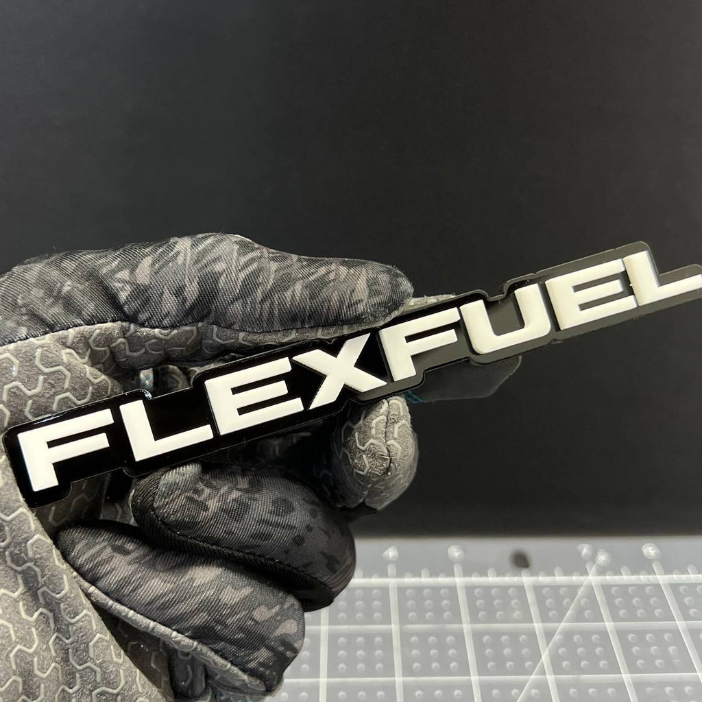 1PC FLEXFUEL Emblem – 3D Multicolor Acrylic Car Badge Decal for Fender/Trunk