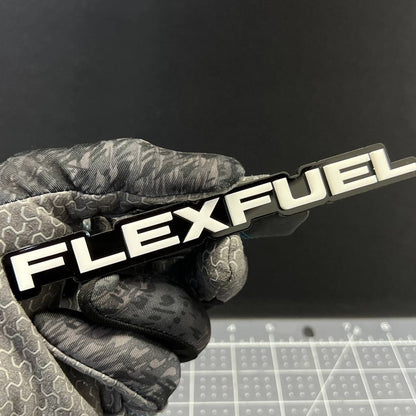 1PC FLEXFUEL Emblem – 3D Multicolor Acrylic Car Badge Decal for Fender/Trunk