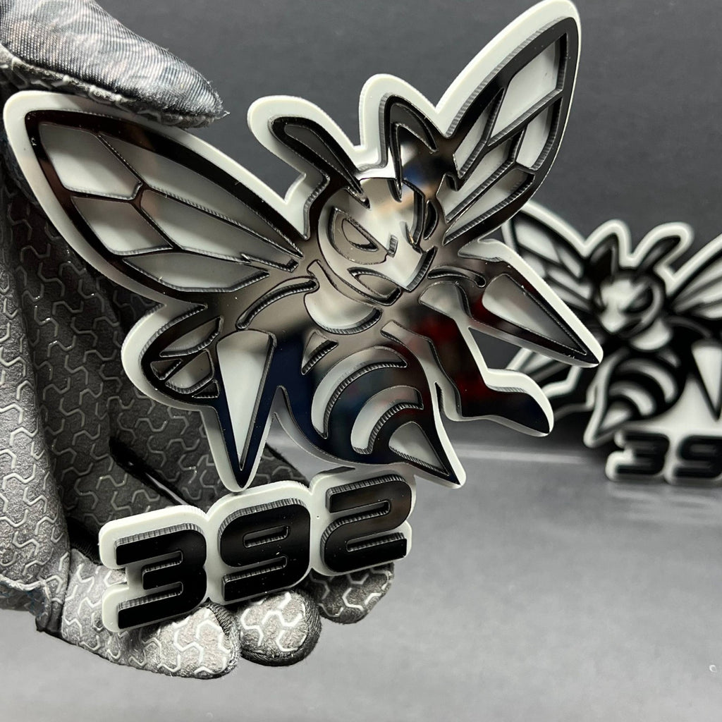 2PCS 392 Hornet Badges – Aggressive Bee 3D Acrylic Car & Truck Fender Emblems