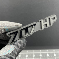 2PCS 707HP Emblems – 3D Acrylic Fender Engine Badge Pair for Car Truck SUV