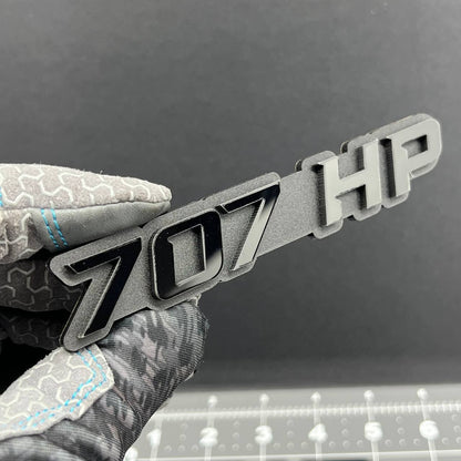 2PCS 707HP Emblems – 3D Acrylic Fender Engine Badge Pair for Car Truck SUV