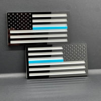 2pcs American Flag Emblem Decal Thin Blue line FENDER EMBLEM BADGE FENDER Flag
