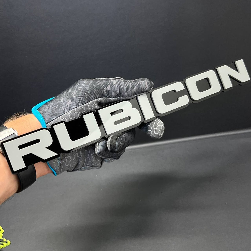 RUBICON EMBLEMS QTY 2 FENDER EXTERIOR RUBICON BADGE PAIR 3D EMBLEMS