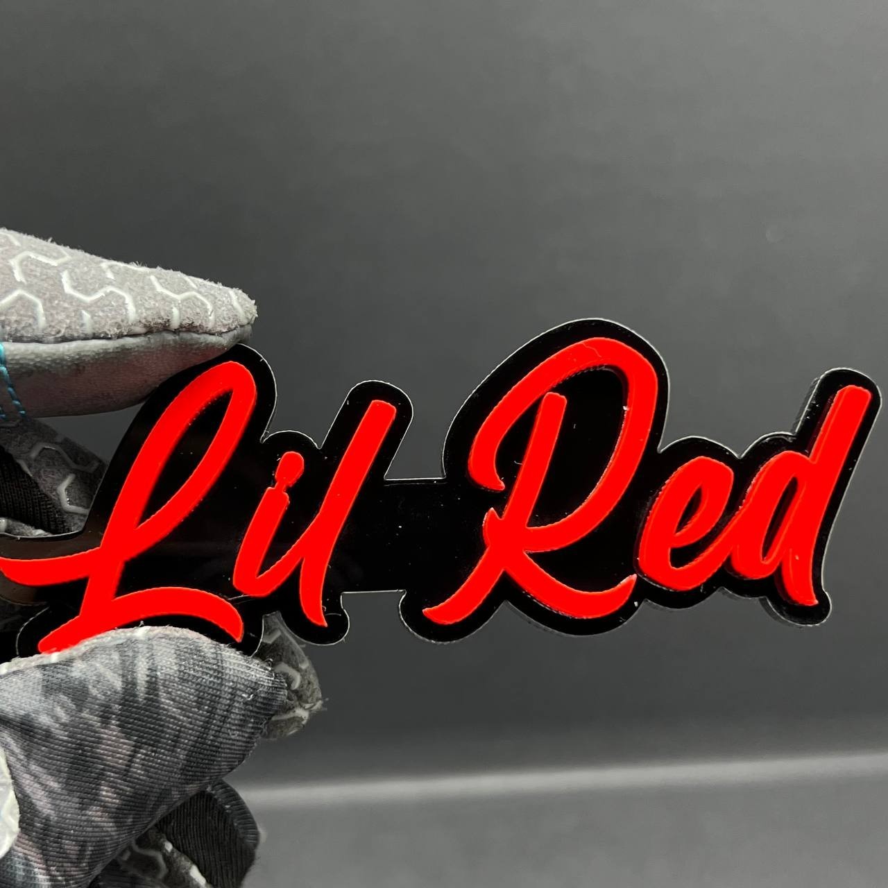 1PC Lil' Red Emblem – Custom 3D Multicolor Acrylic Fender & Tailgate Car Sticke