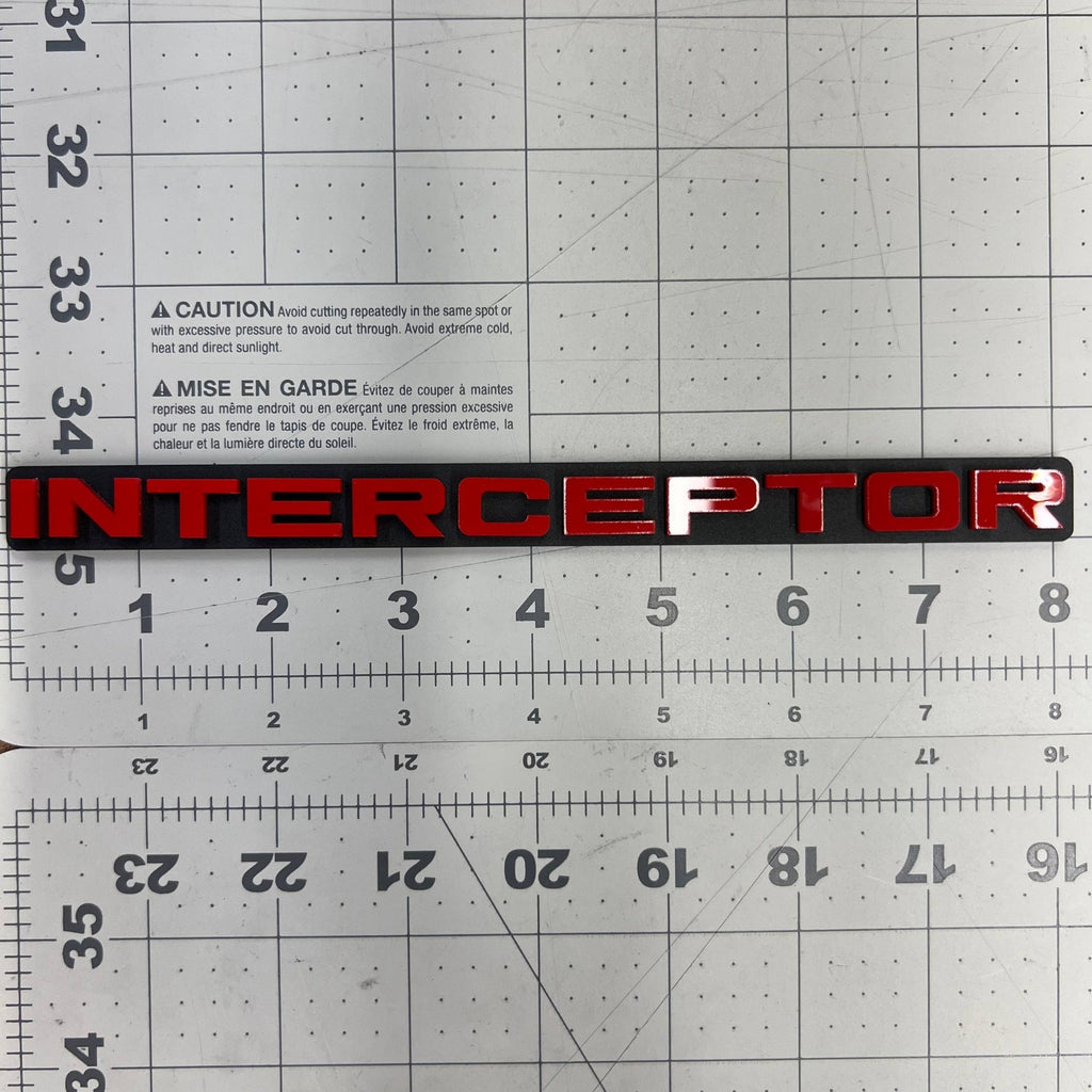1PC INTERCEPTOR Emblem – Custom 3D Acrylic Multicolor Car & SUV Badge
