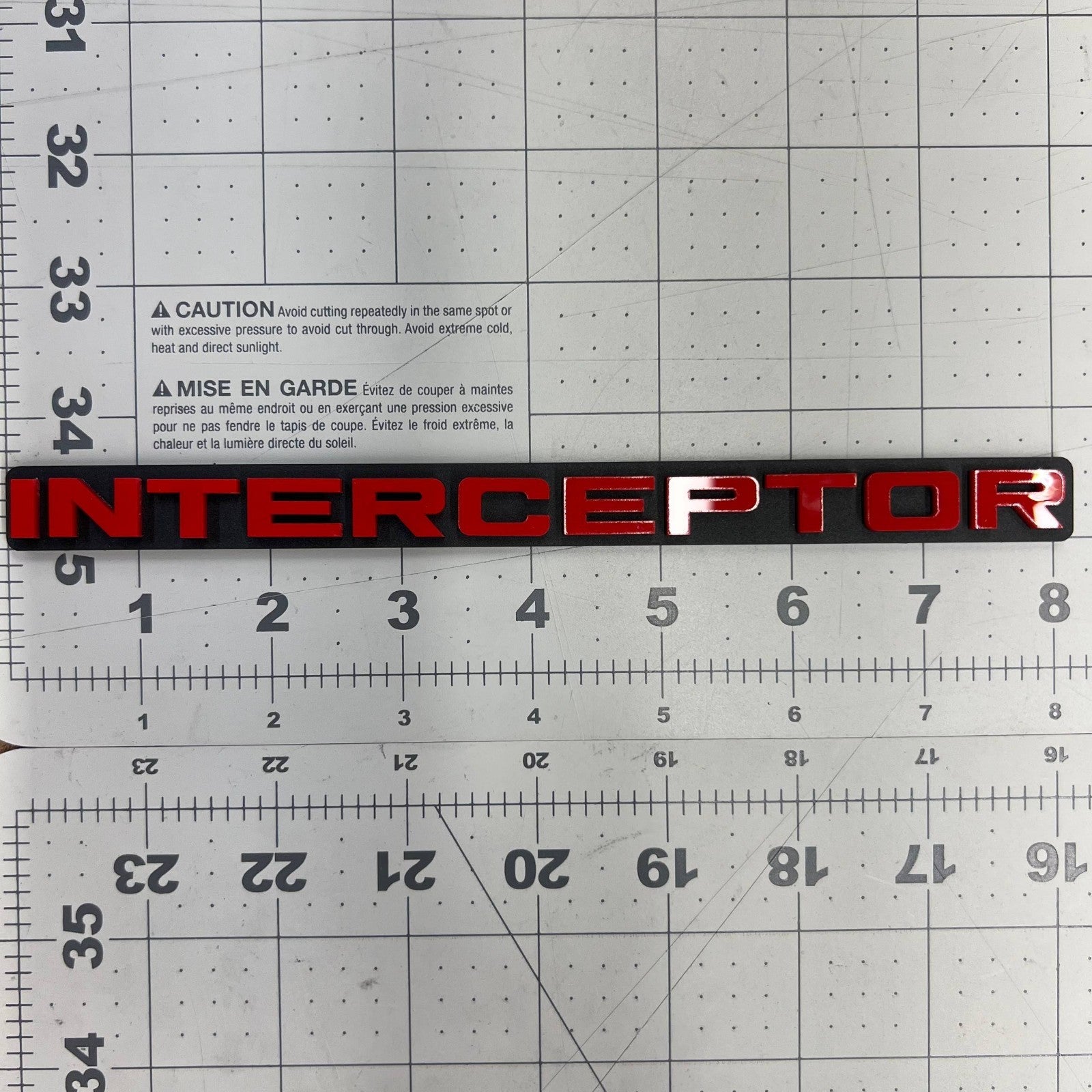 1PC INTERCEPTOR Emblem – Custom 3D Acrylic Multicolor Car & SUV Badge