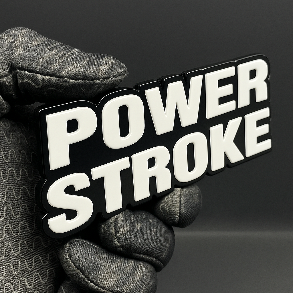 POWER STROKE Emblem Badge – Custom Multicolor Acrylic Fender & Trunk Decal 1PC