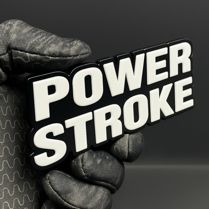 POWER STROKE Emblem Badge – Custom Multicolor Acrylic Fender & Trunk Decal 1PC